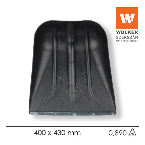 Hólapát fej műanyag 400mm öblös szív alakú élvédővel fekete