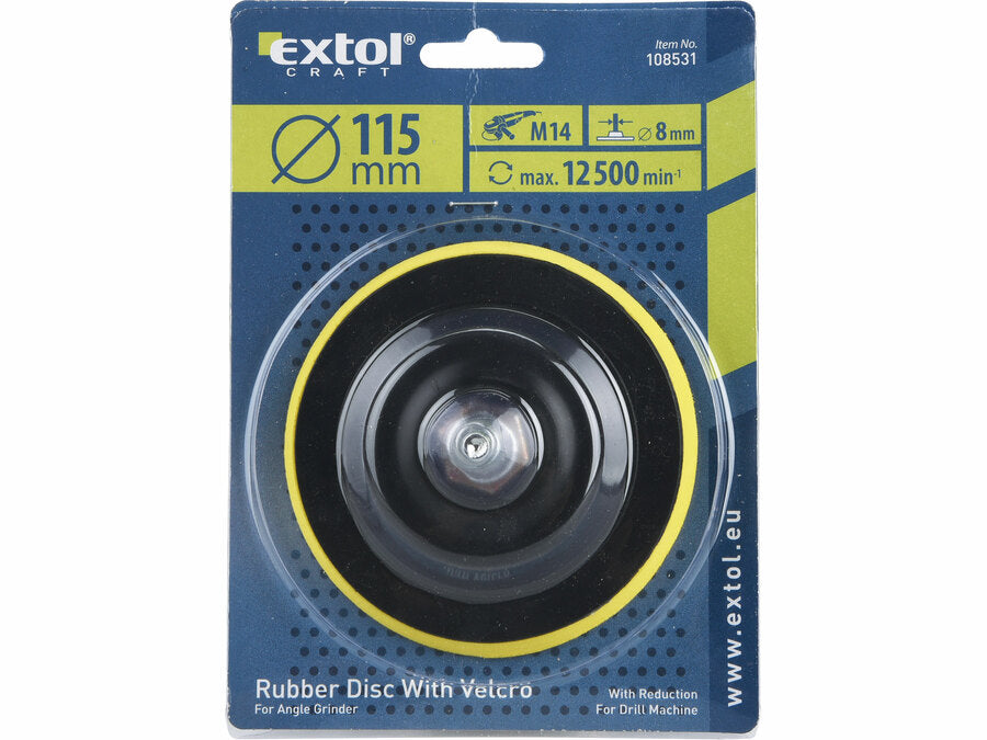 Extol Gumitányér fúrógéphez; M14 menetes, 115mm, tépőzáras