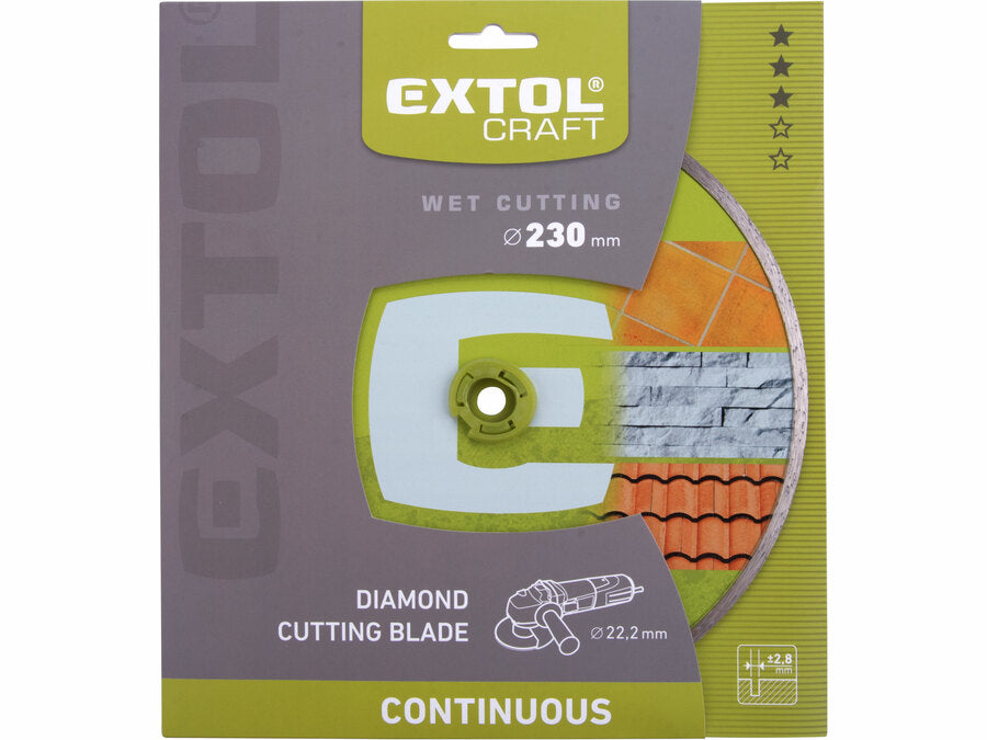 Extol Folytonos élű gyémánttárcsa - vizes vágáshoz, 230x22,2x2,8mm
