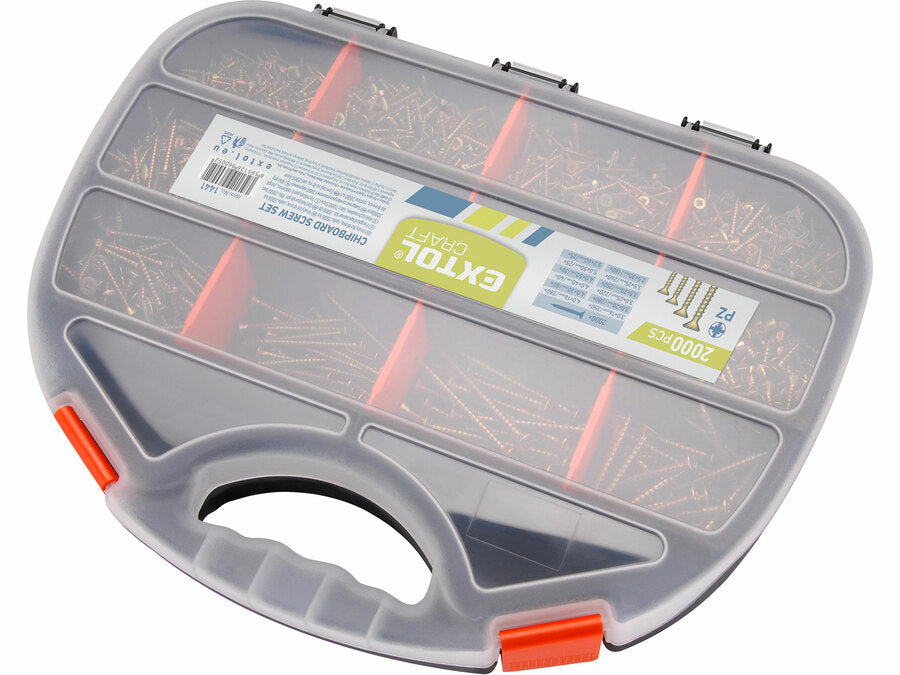 Extol Forgácslapcsavar klt., 2000 db; 12 méret 3,0×16 mm -- 5,0×60 mm között