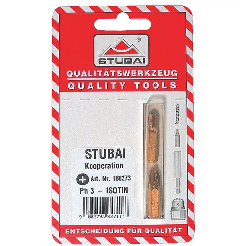 STUBAI Csavarhúzó betét TIN-bevonattal SB-kartonon (több méretben)