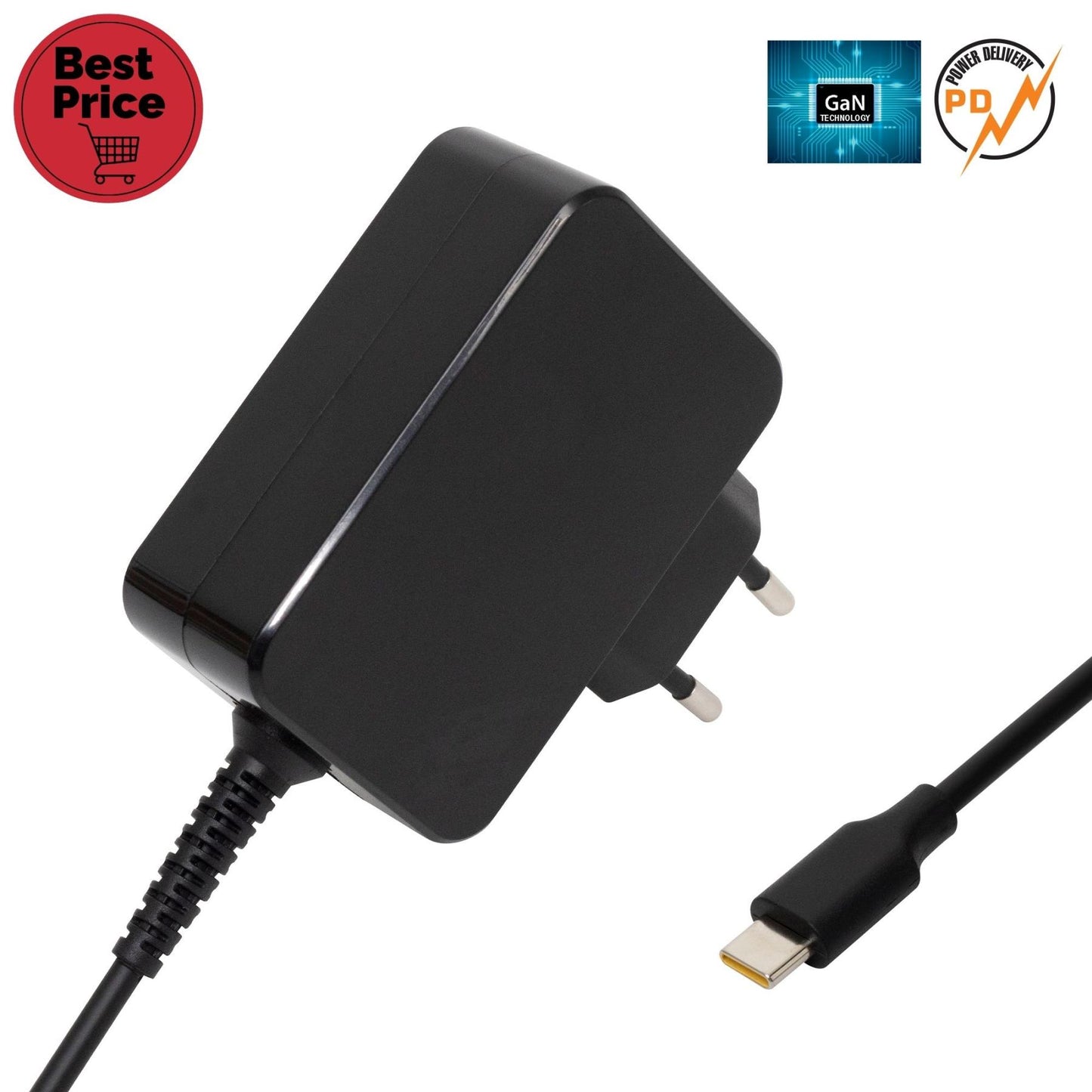 Home NBC 65W univerzális notebook USB-C gyorstöltő, maximális terhelhetőség 65 Watt, GaN technológia, hagyományos és PD eszközökhöz