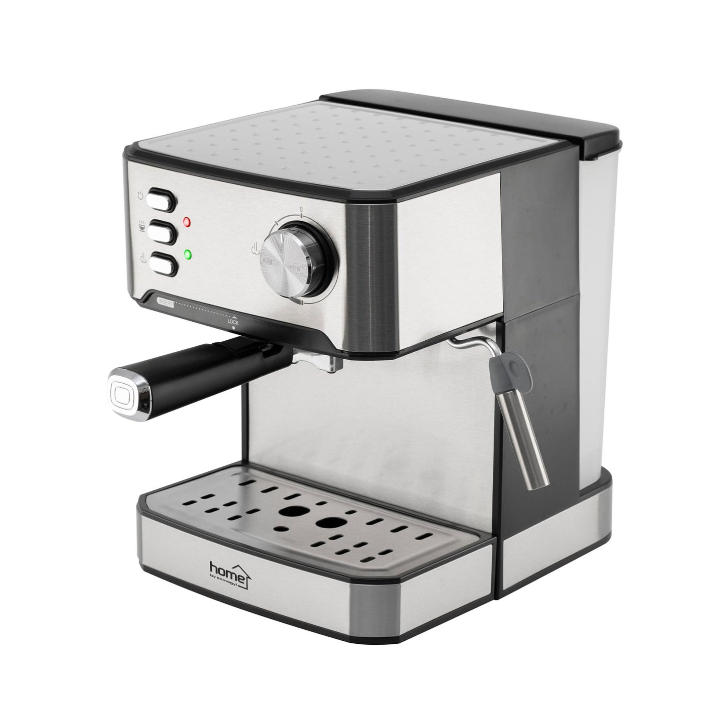 HOME HGPR15 presszókávé főző, 15bar, inox, tejhabosítás, elektronikus vezérlés, automatikus kikapcsolás