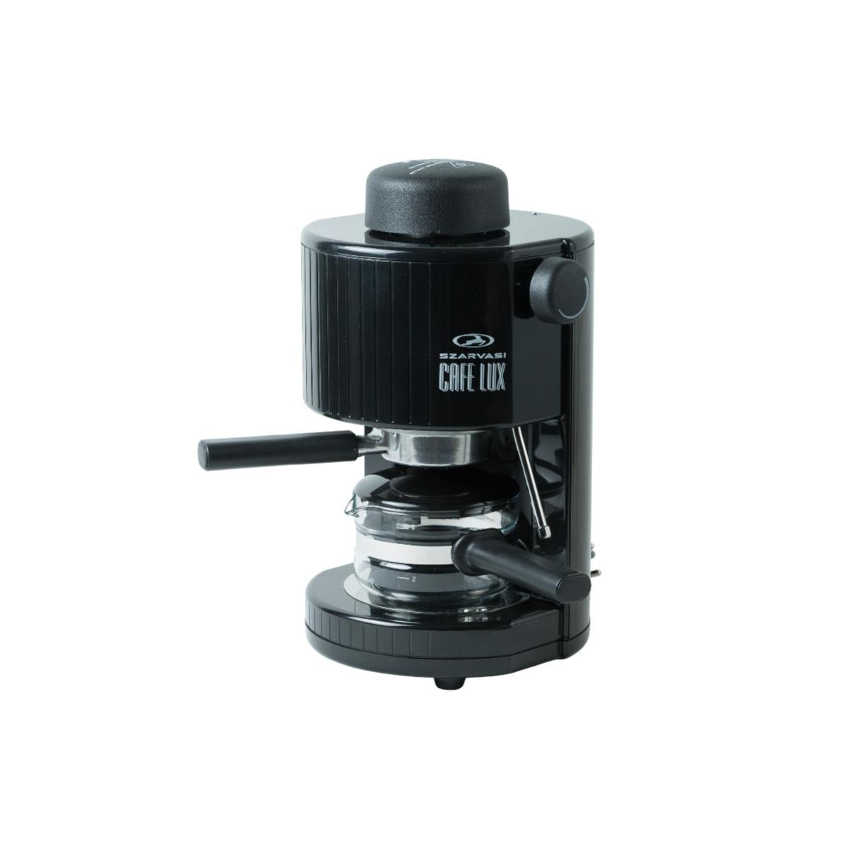 Szarvasi SZV-620 CAFE LUX kávéfőző, 800W, fekete színű, gőzcsappal, üveg kiöntő, biztonsági szelep, 304kPa nyomás