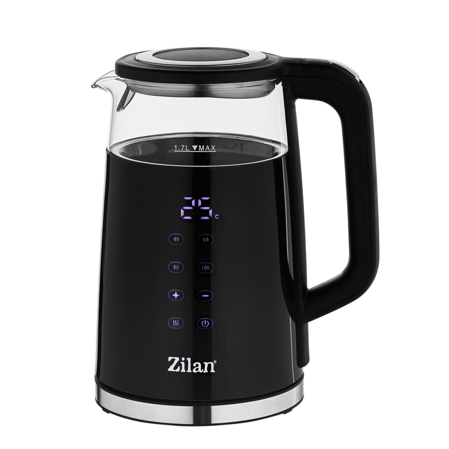 Zilan ZLN7859 vízforraló, max. 2200 W, 1,5 literes, rejtett fűtőszál, digitális kijelző
