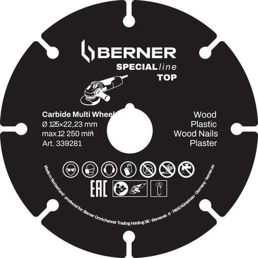 Berner Keményfém vágókorong SPECIALline Top