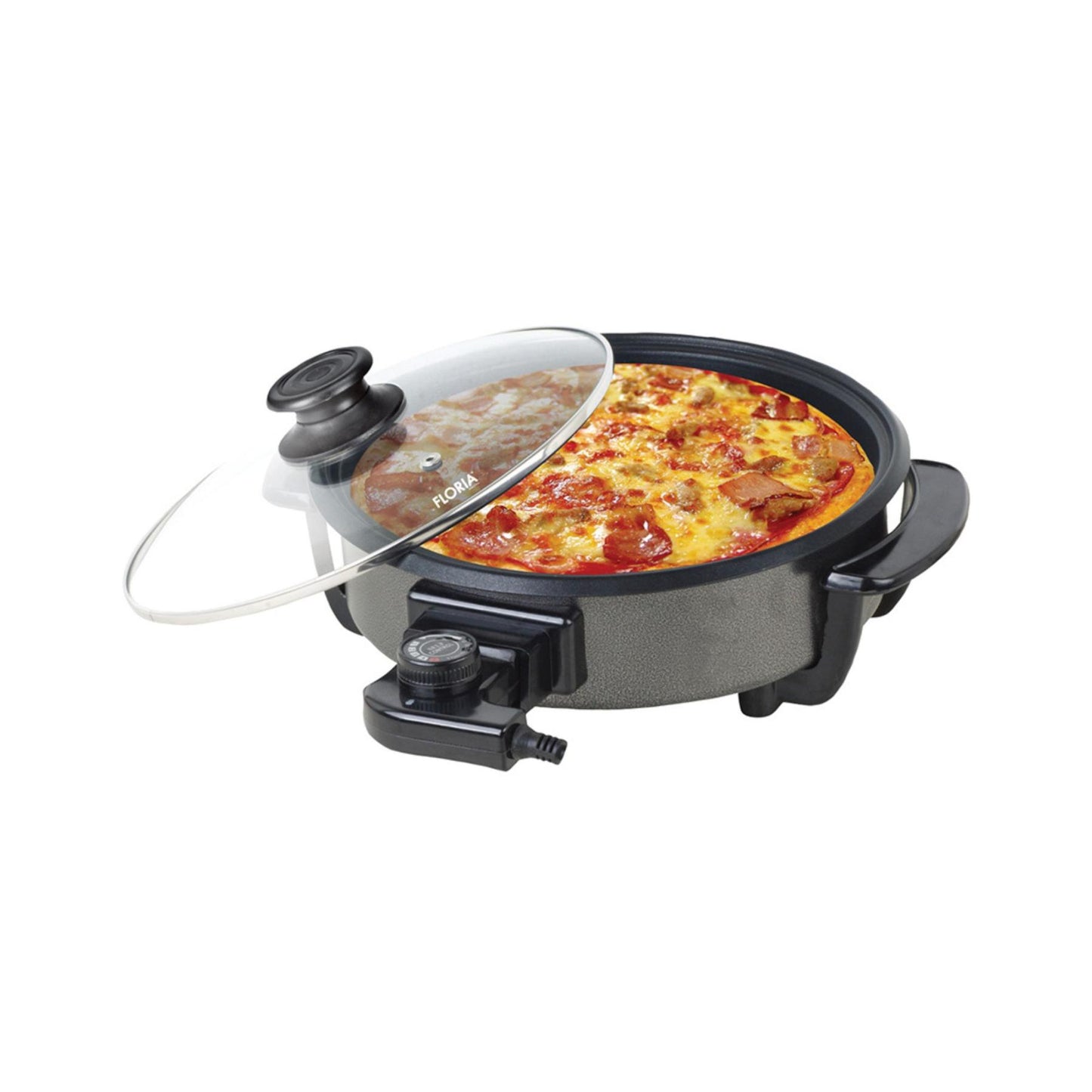 Zilan ZLN4957 elektromos serpenyő, 1500 W, 36 cm belső átmérő, tapadásmentes bevonat, üvegfedél