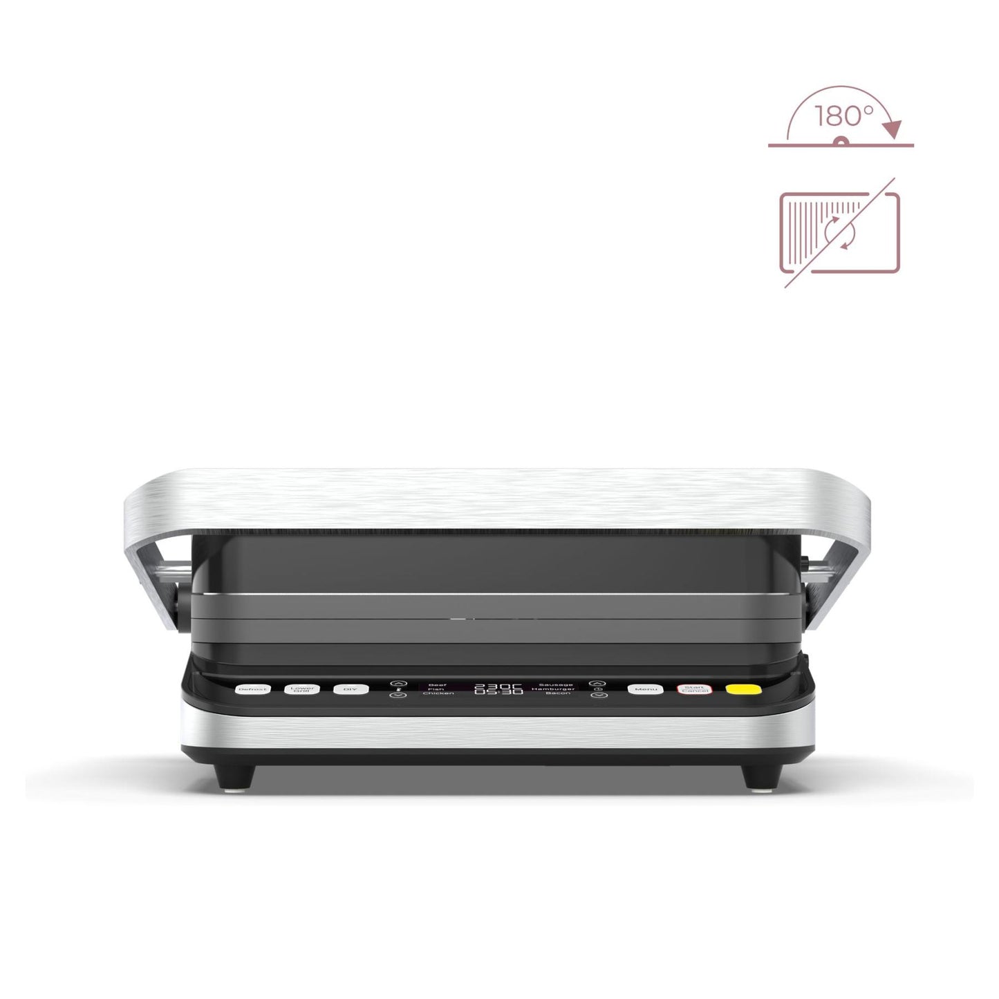 AENO AEG0005 EG5 kontakt grill, 2000 W, 3 az 1-ben sütő, kétoldalas lemezek, 6 program, LED kijelző