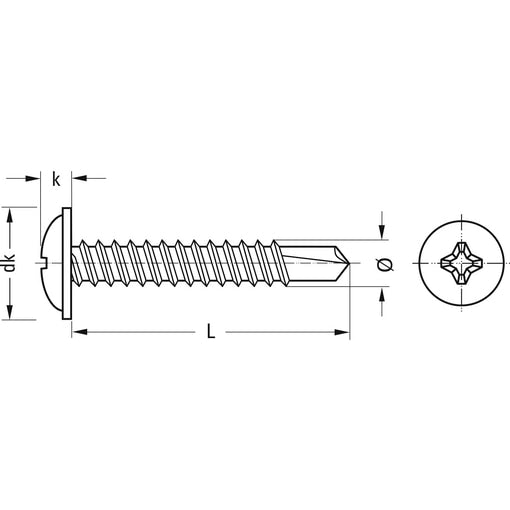 Berner Önfúró csavar hasonló DIN 7970 / DIN 7504