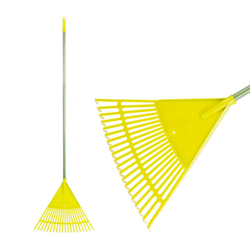 Lombseprű műanyag citromsárga 20 fogú fa nyéllel 120cm