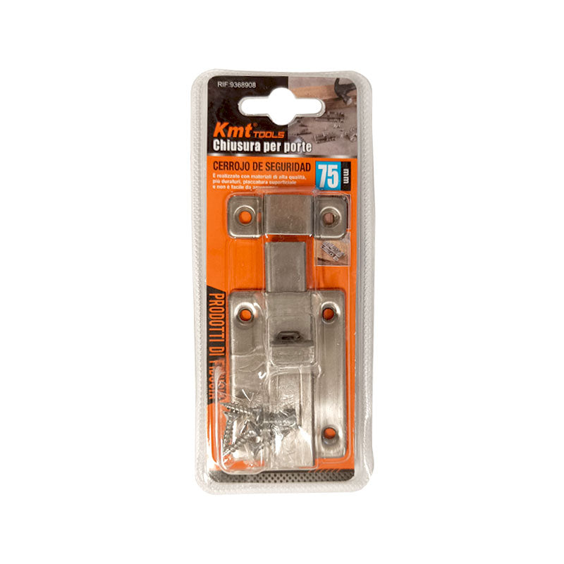 Ajtózár/retesz lakatolható 75mm csavarokkal KMT (12db/karton)