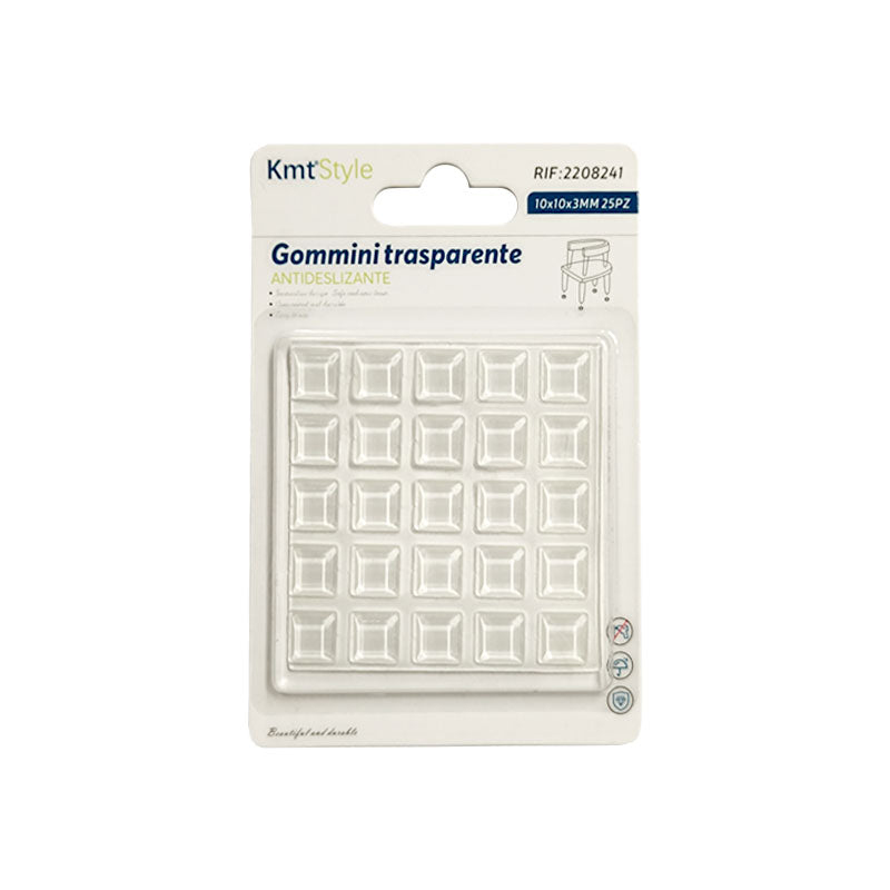 Padlóvédő szilikon öntapadós 10x10mm 25db-os négyzet KMT (12db/karton)