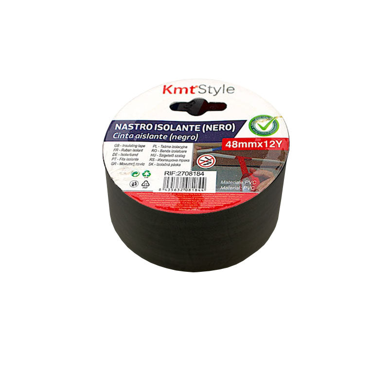 Szigetelőszalag 48mm 12m fekete KMT (12db/karton)