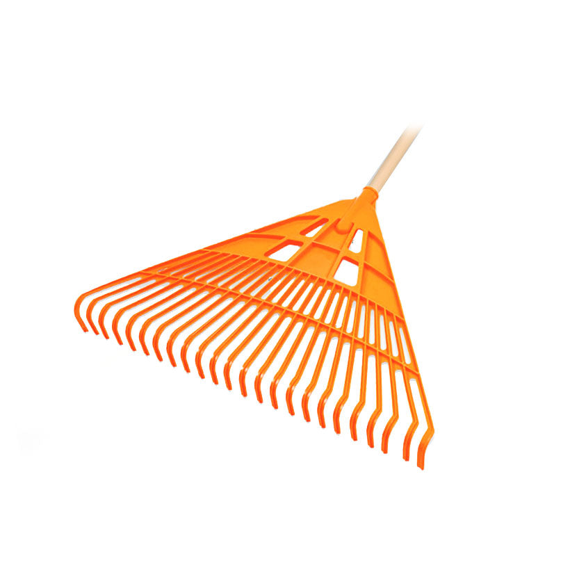 Lombseprű műanyag narancs 24 fogú+ fa nyél 610mm