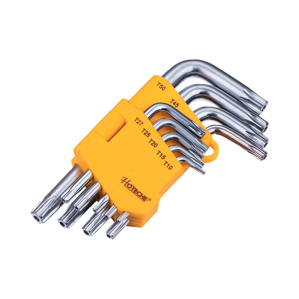 Imbuszkulcs készlet 9 részes T10-T50 torx rövid Tüv/Gs Hoteche