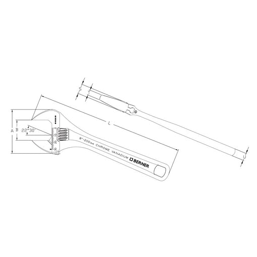 Berner Állítható csavarkulcs – normál
