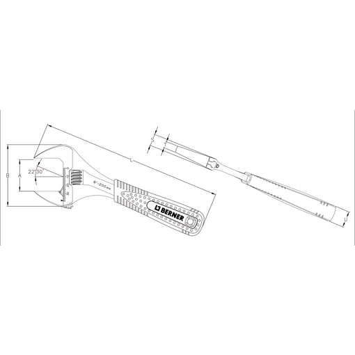 Berner Állítható villáskulcs „Chrome”