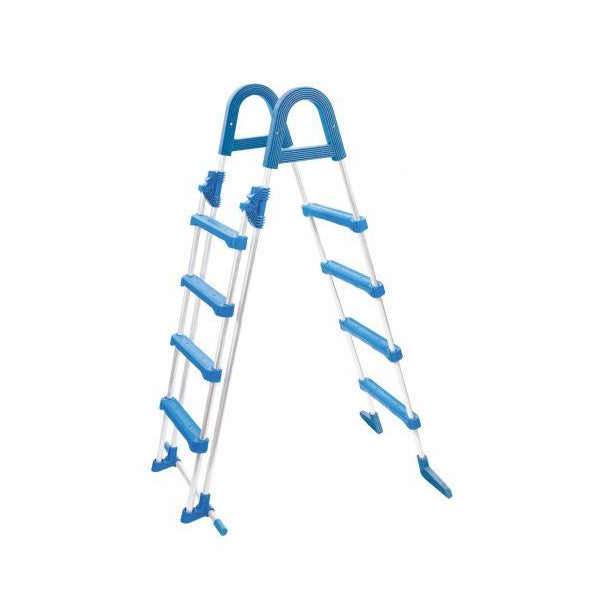 Medence létra, Azuro Safety, kétágú, 4+4 fokos, 110 cm magas medencéhez, horganyzott acél, műanyag lépcsőfokokkal, levehető külső létrarésszel