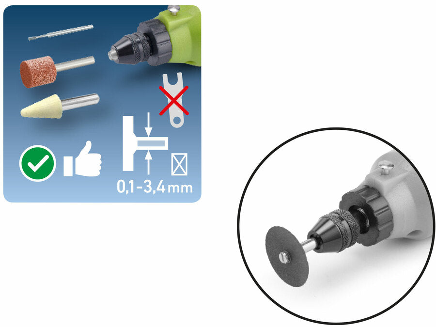 Extol Gyorstokmány, mini, befogás: 0,1-3,4 mm, M8×0,75 mm