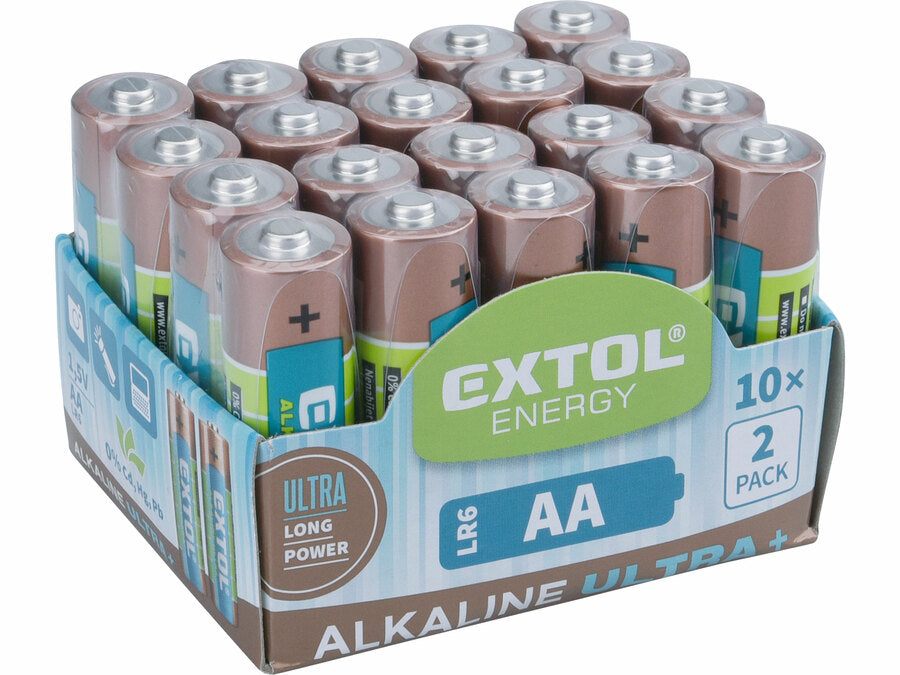 Extol Elem klt. 20 db, alkáli, 1,5V, méret: AA (LR6);