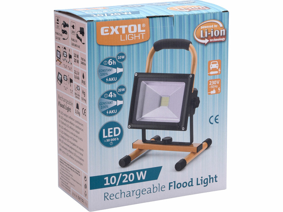 Extol LED reflektor, tölthető, állvánnyal szerelt, 700/1400lm, Li-ion
