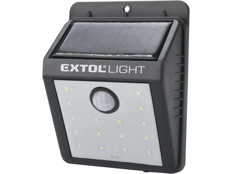 Extol Éjszakai készenléti LED lámpa, 0,4W, 16 LED; 120 Lm, napelem+szenzor