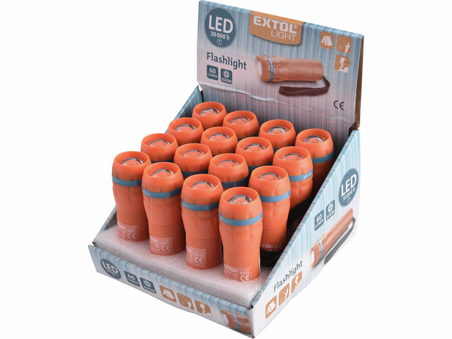 Extol LED lámpa, 60Lm, zoom, műanyag ház