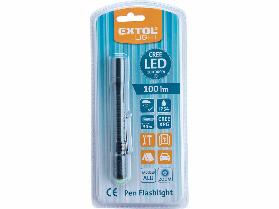 Extol LED lámpa, zoom, 100Lm,ALU ház, CREE XPG