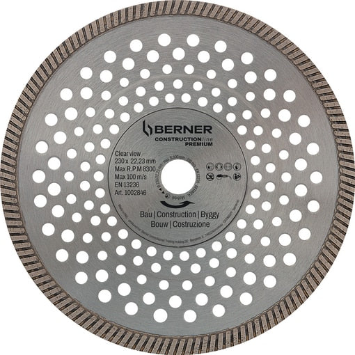 Berner Univerzális gyémánt vágókorong, Transparent cut CONSTRUCTIONline Premium