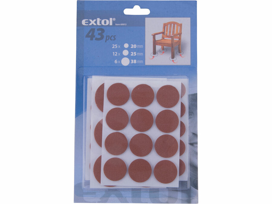 Extol Csúsztatófilc készlet bútorhoz 43db-os ; 20-38mm