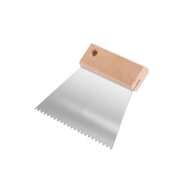 Glettelő spakli 6 15cm fa nyelű V fogazású