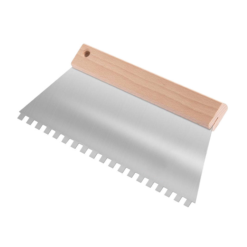 Fogazott spatula 8x8 30cm fa nyelű finom fogazású