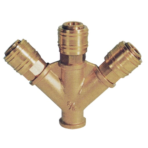 Berner Belső menetes hármas elosztók gyorscsatlakozó karmantyúkkal