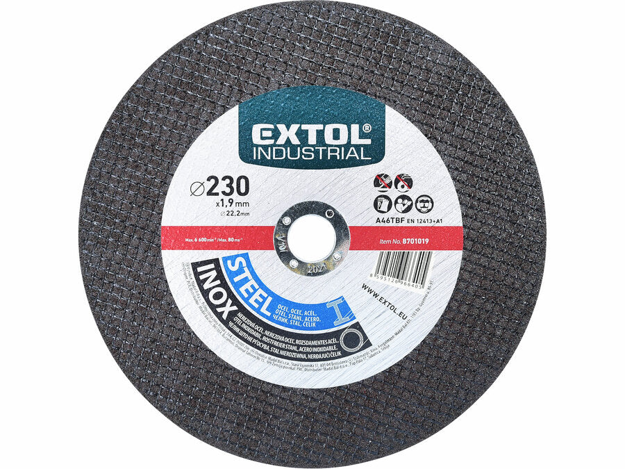 Extol Fémvágó korong acélhoz/rozsdamentes acélhoz, 230x1,6x22,2mm