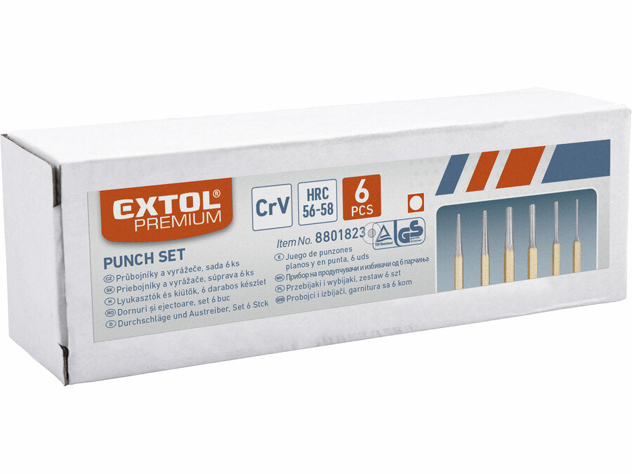 Extol Lyukasztók és kiütők, 6db-os készlet