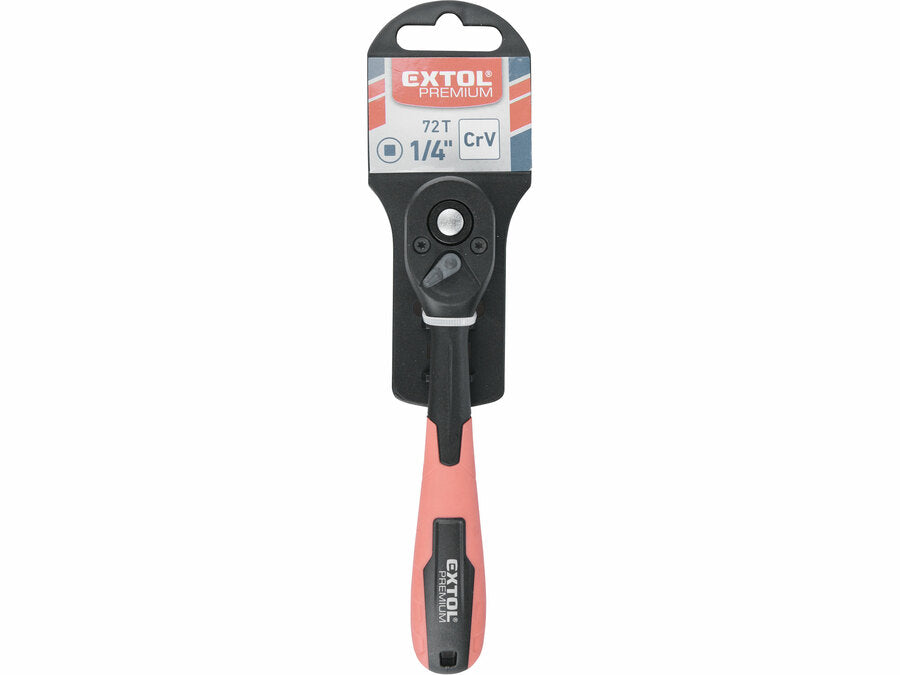 Extol Racsnis hajtókar hajlított, 72 fogú, 1/4", hossz 150mm, Crv