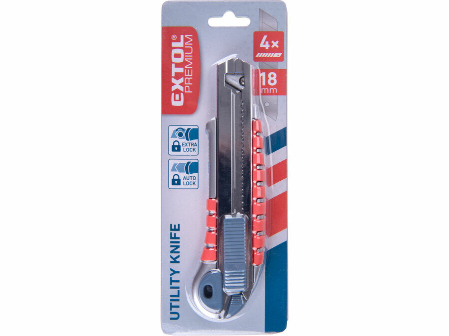 Extol Fémházas tapétavágó kés tartalék penge tartóval, 18mm, Auto-lock