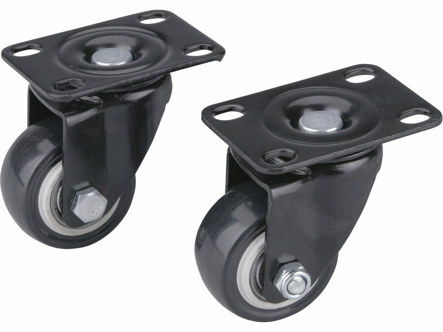 Extol Készülékgörgő 2 db, önbeálló, fekete PVC, 40mm