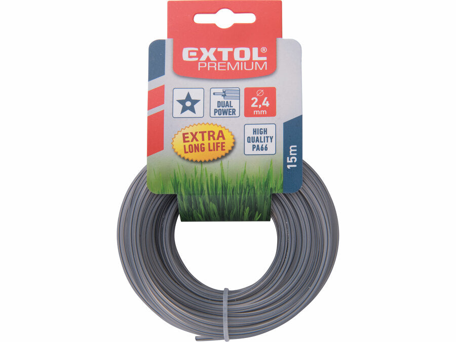 Extol Damil szegélynyíróhoz, csillagprofilú, 2,4mm, 15m, PA66