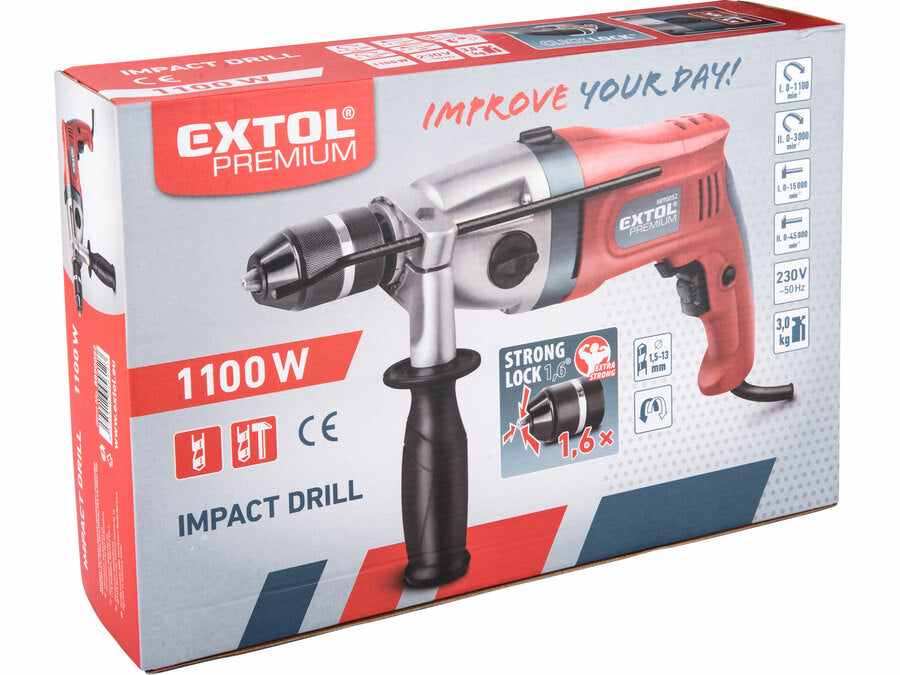 Extol Ütvefúrógép, Click-lock, 1100W