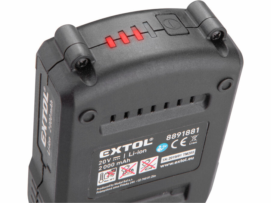 Extol Akkus ütvefúró SHARE20V, 1,2J, SDS plus, 20V Li-ion, 2000mAh