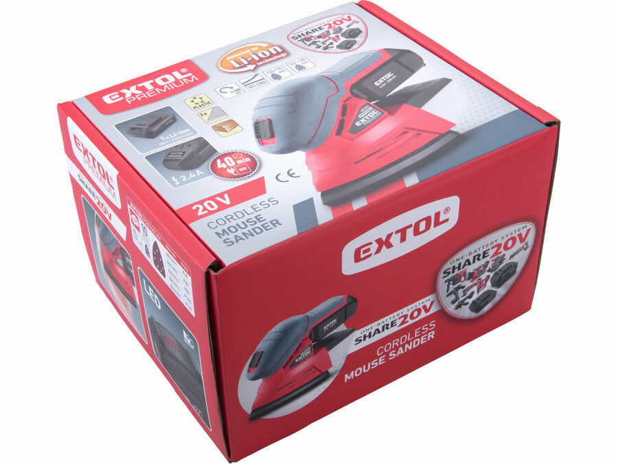Extol Akkus delta csiszoló SHARE20V, 20V Li-ion, 2000mAh