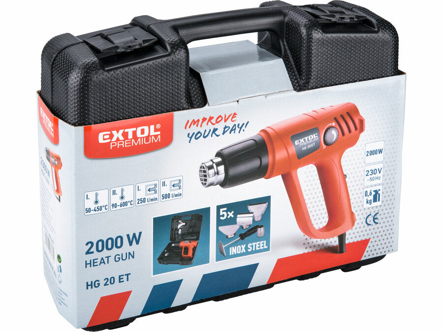 Extol Hőlégfúvó folyamatos hőmérséklet-szabályozással, 2000W