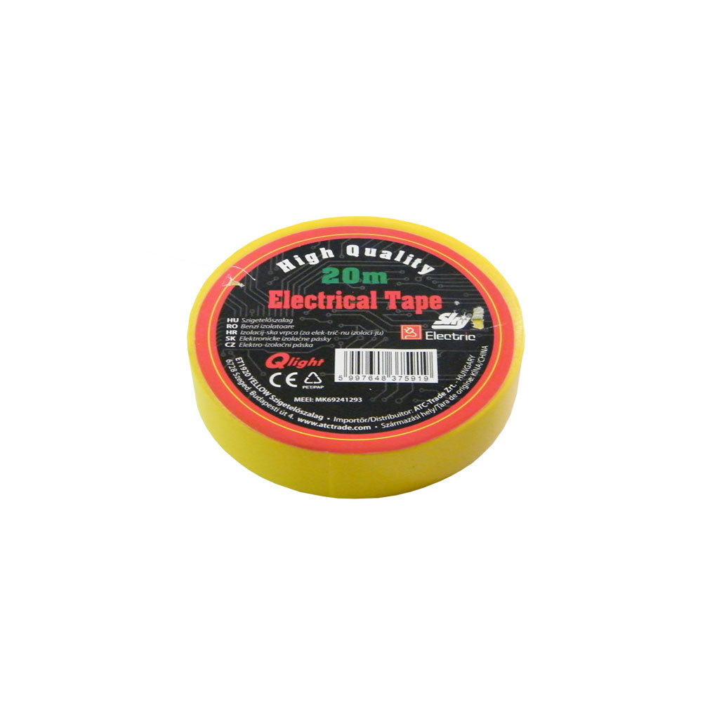 Szigetelőszalag 19mm 20m sárga