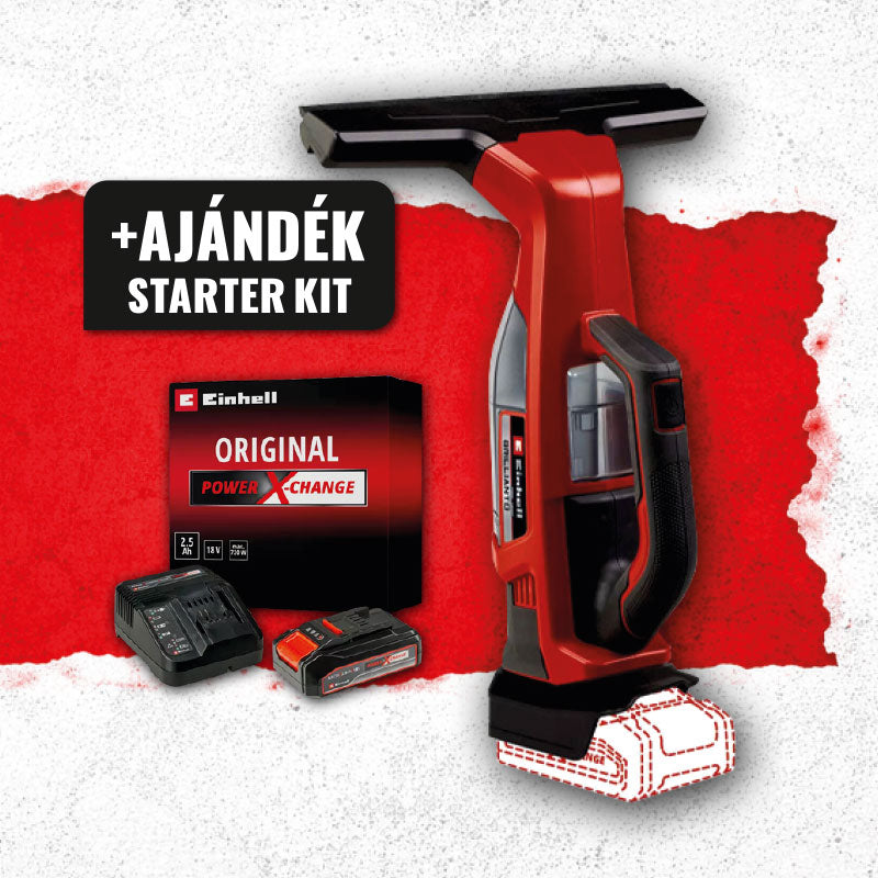 Ablaktisztító / gőzölő akkus 18V 100ml 2,5Ah akkuval és töltővel Einhell
