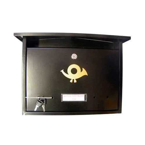 Postaláda 35x27cm névtartóval fekete 2. típus Alpesi