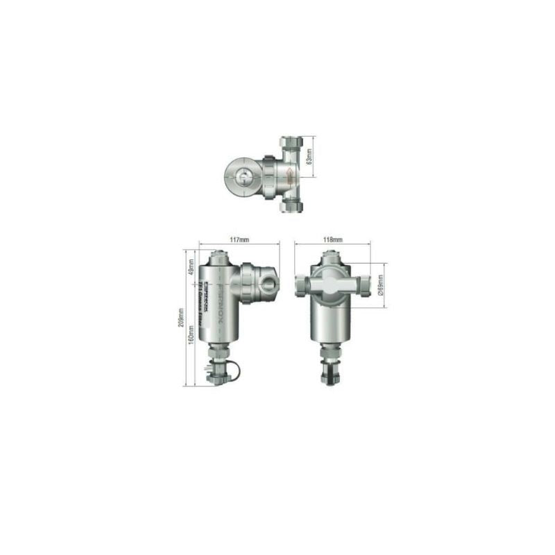 Fernox TF1 Omega Filter mágneses iszapleválasztó 22mm