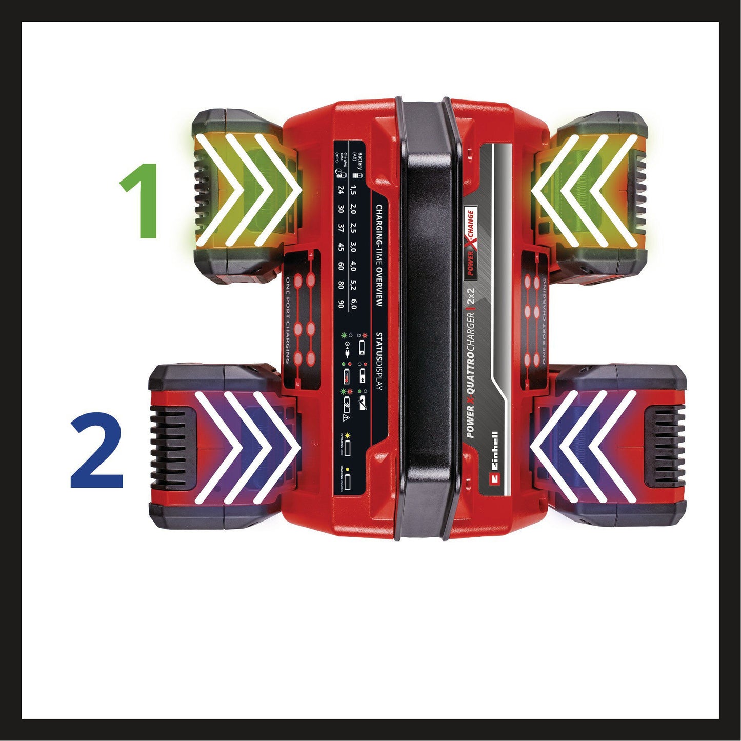 Einhell 2x2 Power X-Quattrocharger 4A | PXC töltőkészülék