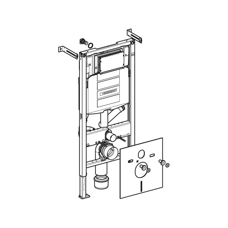 Geberit Duofix wc szerelőelem 112 cm, csatlakozás szagelszíváshoz, a zajcsökkentő készletet (156.050) tartalmazza! "G30"
