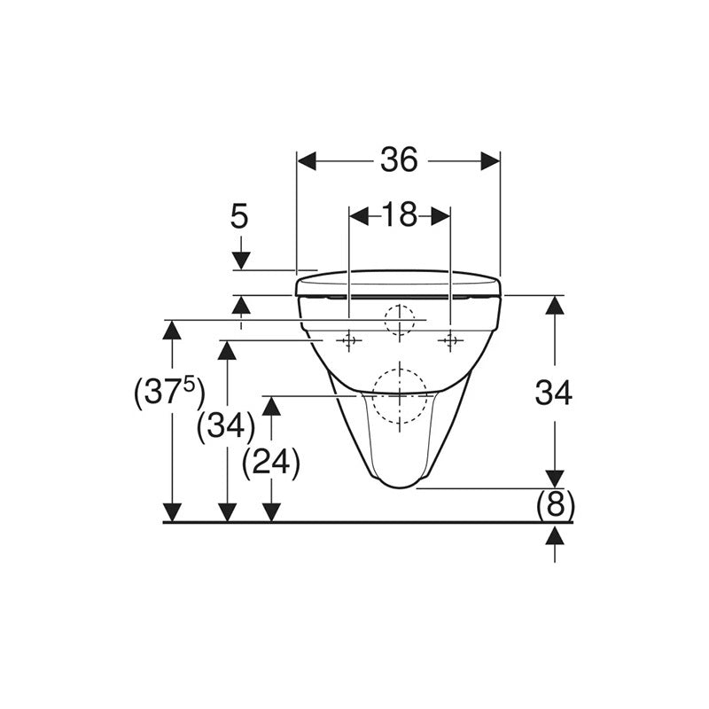 Geberit Selnova mélyöblítésű fali WC készlet 53 cm, Rimfree, lecsapódásgátlós, gyorskioldós WC-ülőkével, felső rögzítésű
